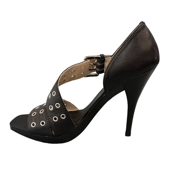 NWOB MICHAEL MICHAEL KORS OPEN-TOE CROSSOVER STRAPS PUMP - Picture 5 of 8